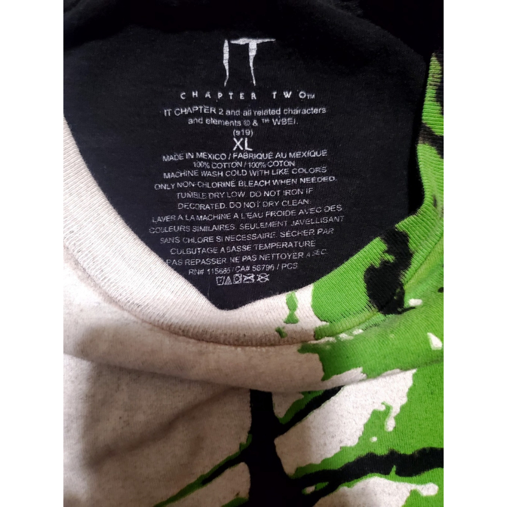IT Chapter 2 Movie Pennywise Big Graphic Print Black T-Shirt Size X-Large - Picture 4 of 5